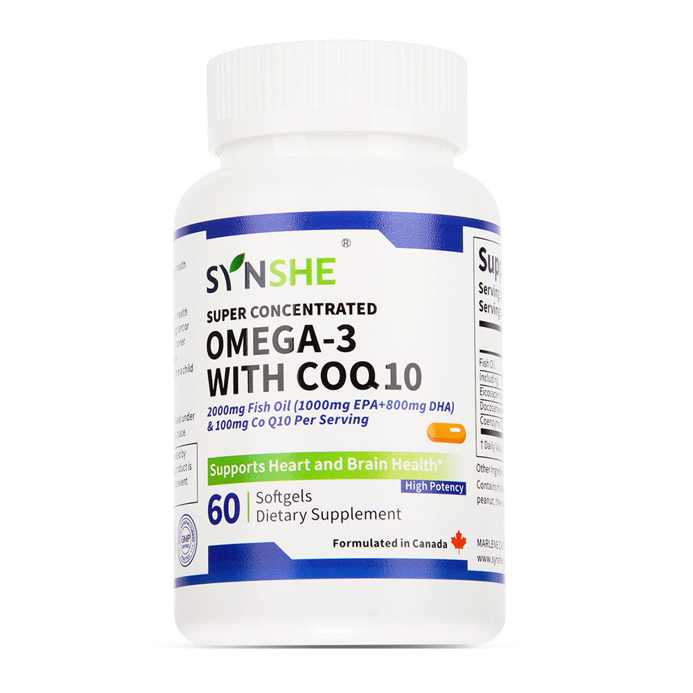 Coenzyme Q10 with Deep Sea Fish Oil & Omega-3 Heart Health & Cardiovascular Support Supplement - 60 Softgels
