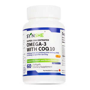 Coenzyme Q10 with Deep Sea Fish Oil & Omega-3 Heart Health & Cardiovascular Support Supplement - 60 Softgels