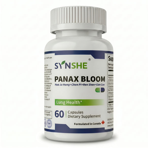 Synshe Panax Bloom - Herbal Respiratory Support Supplement with Ginseng & Citrus Extract, Lung Health & Breathing Comfort, 60 Capsules