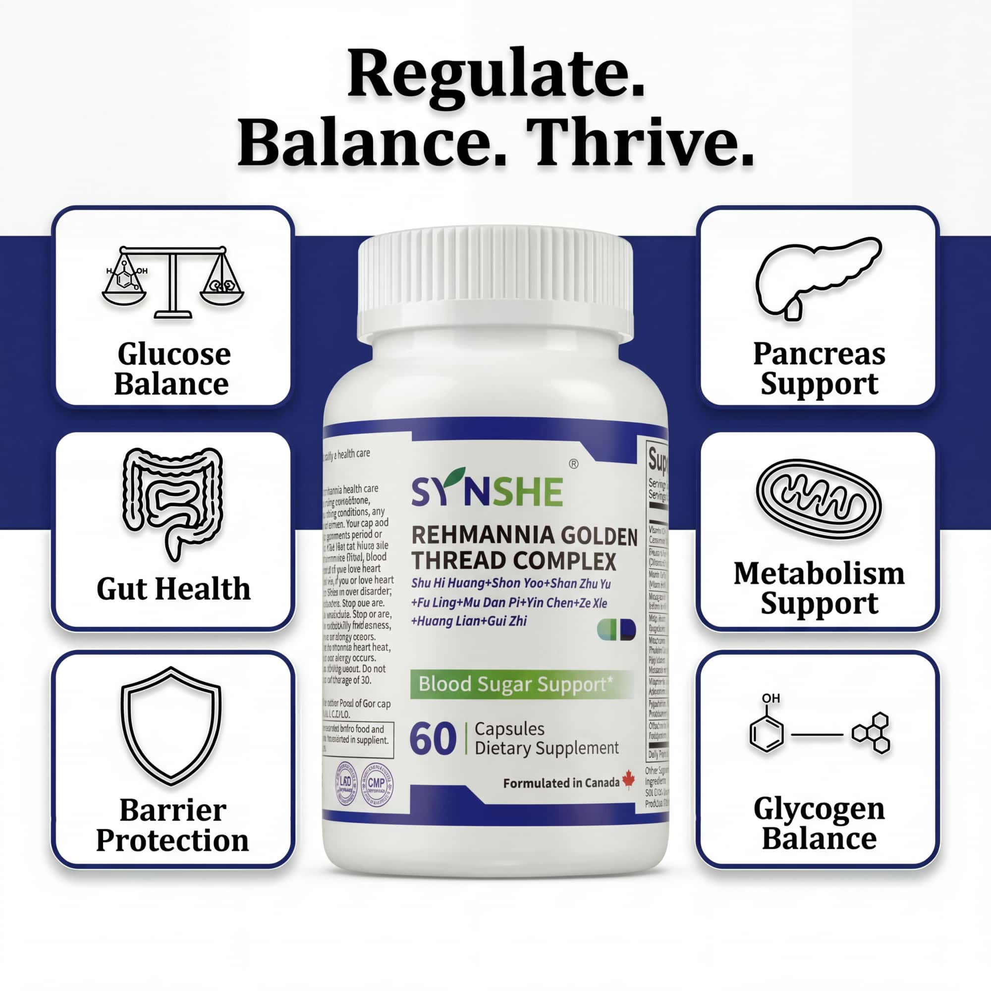Rehmannia Golden Thread Complex - Natural Metabolic Wellness Supplement - Traditional Herbal Formula for Daily Metabolic Support & Overall Wellness