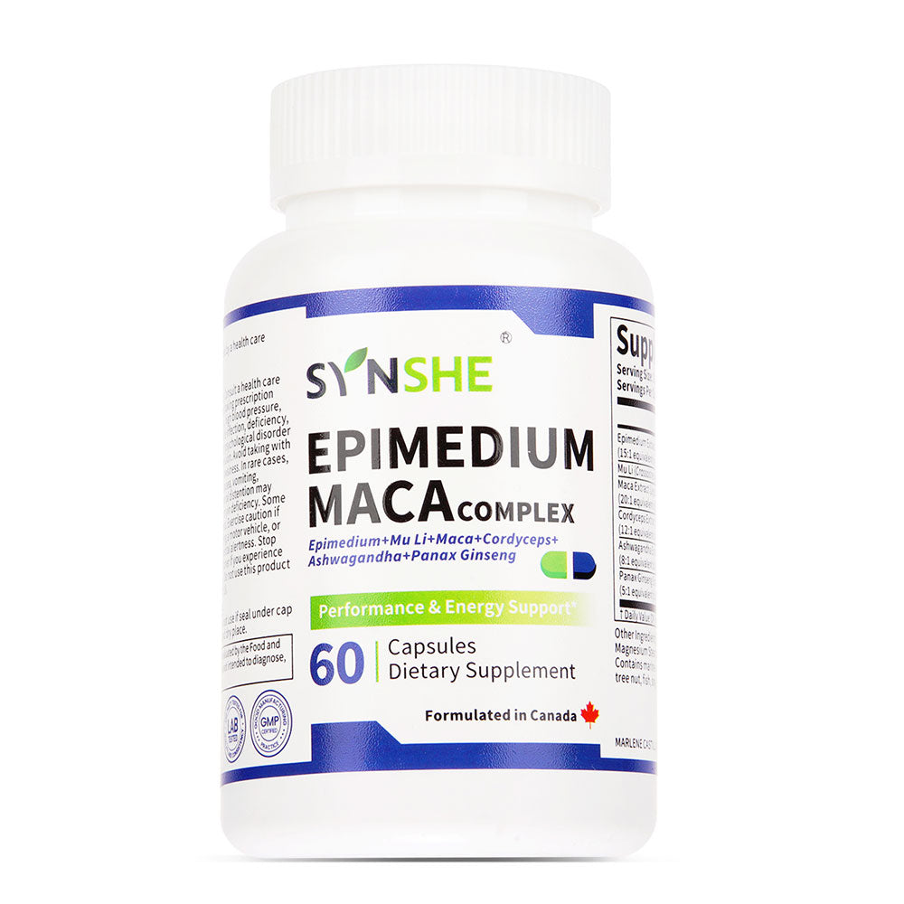 Epimedium Maca Compound Capsules with Cordyceps, Oyster & Ginseng Vitality & Wellness Supplement - 60 Capsules