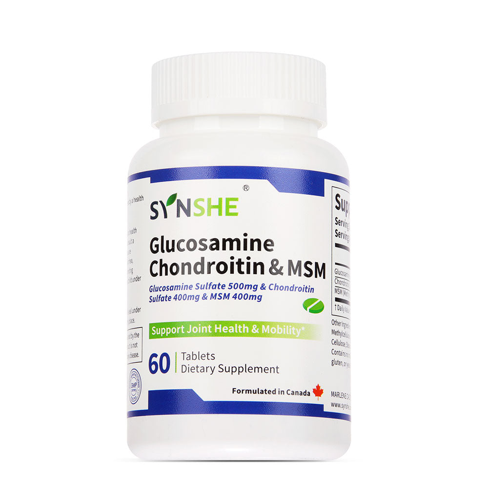 Glucosamine Chondroitin Calcium Tablets for Joint Repair & Bone Health Relieves Knee & Back Pain, Supports Osteoporosis Prevention - 60 Tablets