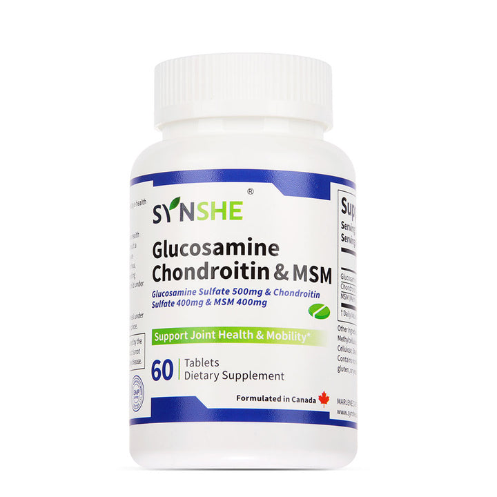 Glucosamine Chondroitin Calcium Tablets for Joint Repair & Bone Health Relieves Knee & Back Pain, Supports Osteoporosis Prevention - 60 Tablets