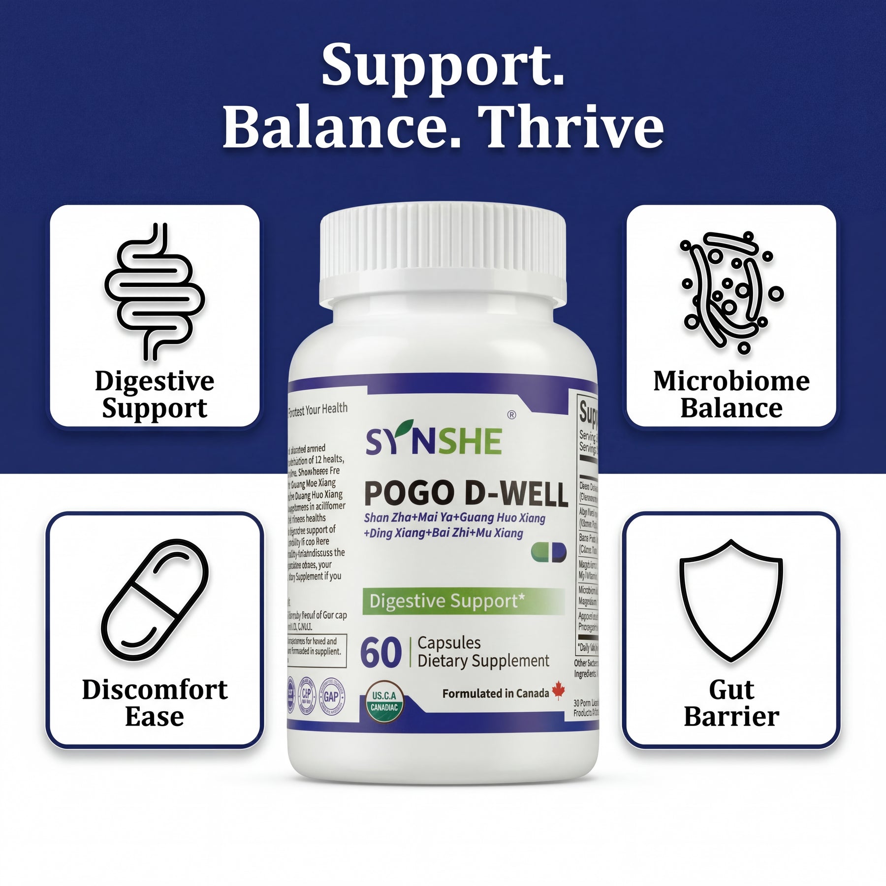 Pogo D-well Natural Digestive & Gut Health Supplement - Traditional Herbal Formula for Healthy Digestion & Daily Gastric Wellness - Supports Normal Digestive Function for Adults