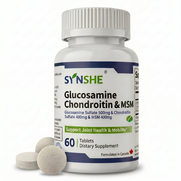 Glucosamine Chondroitin Calcium Tablets for Joint Repair & Bone Health Relieves Knee & Back Pain, Supports Osteoporosis Prevention - 60 Tablets