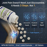 Synshe Glucosamine Chondroitin MSM Supplement - Triple-Action Joint Support with 500mg Glucosamine, 400mg Chondroitin & 400mg MSM for Cartilage Health, Joint Comfort & Mobility