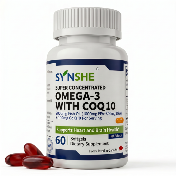 Coenzyme Q10 with Deep Sea Fish Oil & Omega-3 Heart Health & Cardiovascular Support Supplement - 60 Softgels