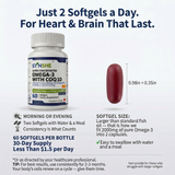 SYNSHE Omega-3 Fish Oil with CoQ10 – 90% Concentration, 1800mg EPA+DHA + 100mg CoQ10 per Serving, Supports Heart Health, Brain Function & Cellular Energy