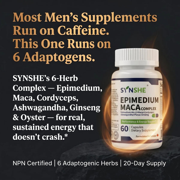Epimedium Maca Compound Capsules with Cordyceps, Oyster & Ginseng Vitality & Wellness Supplement - 60 Capsules