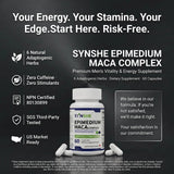 SYNSHE Epimedium Maca Complex — Epimedium & Maca Root for Sustained Energy & Vitality, Zero Caffeine, No Crash | NPN 80130899, 60 Capsules